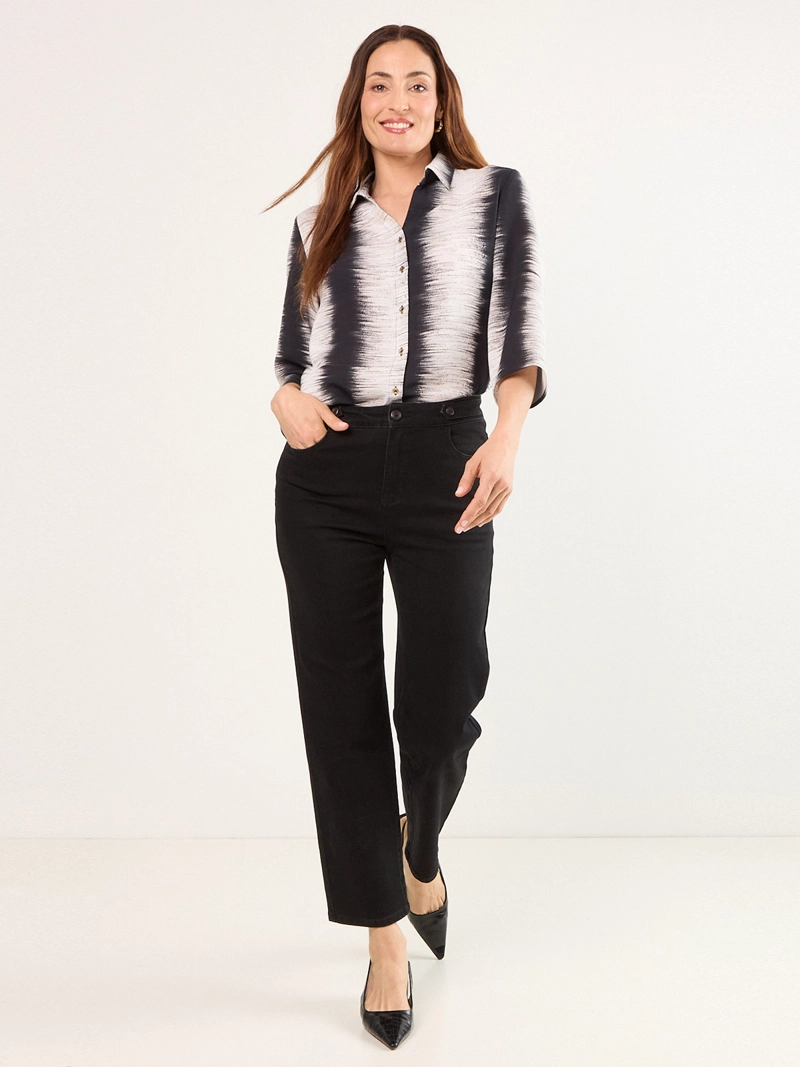 JEANS MUJER MA GRIFFE RECTO ALGODÓN LISO - 4