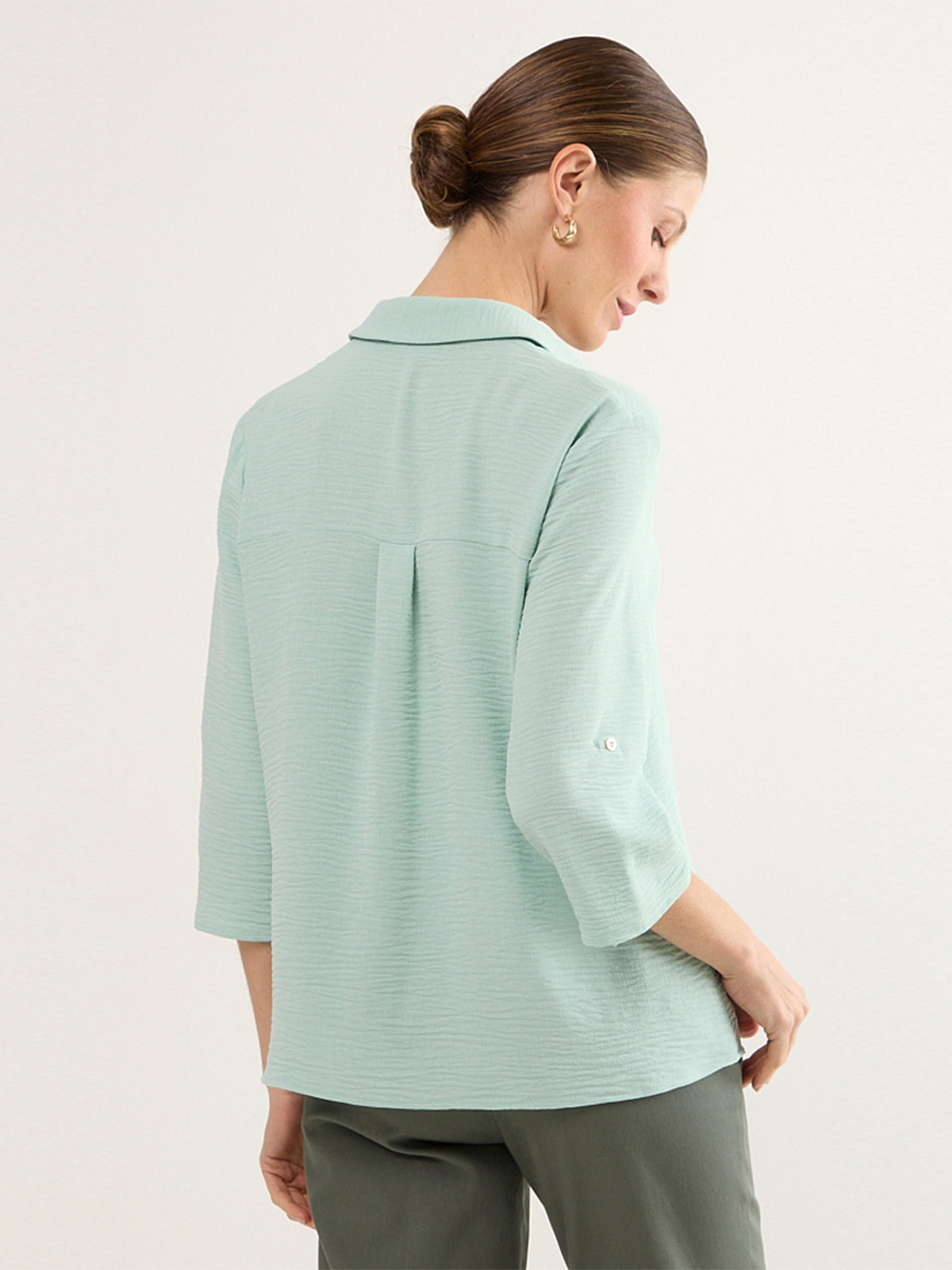BLUSA MUJER MA GRIFFE TEXTURA CAMISERA MANGA 3/4 - 2