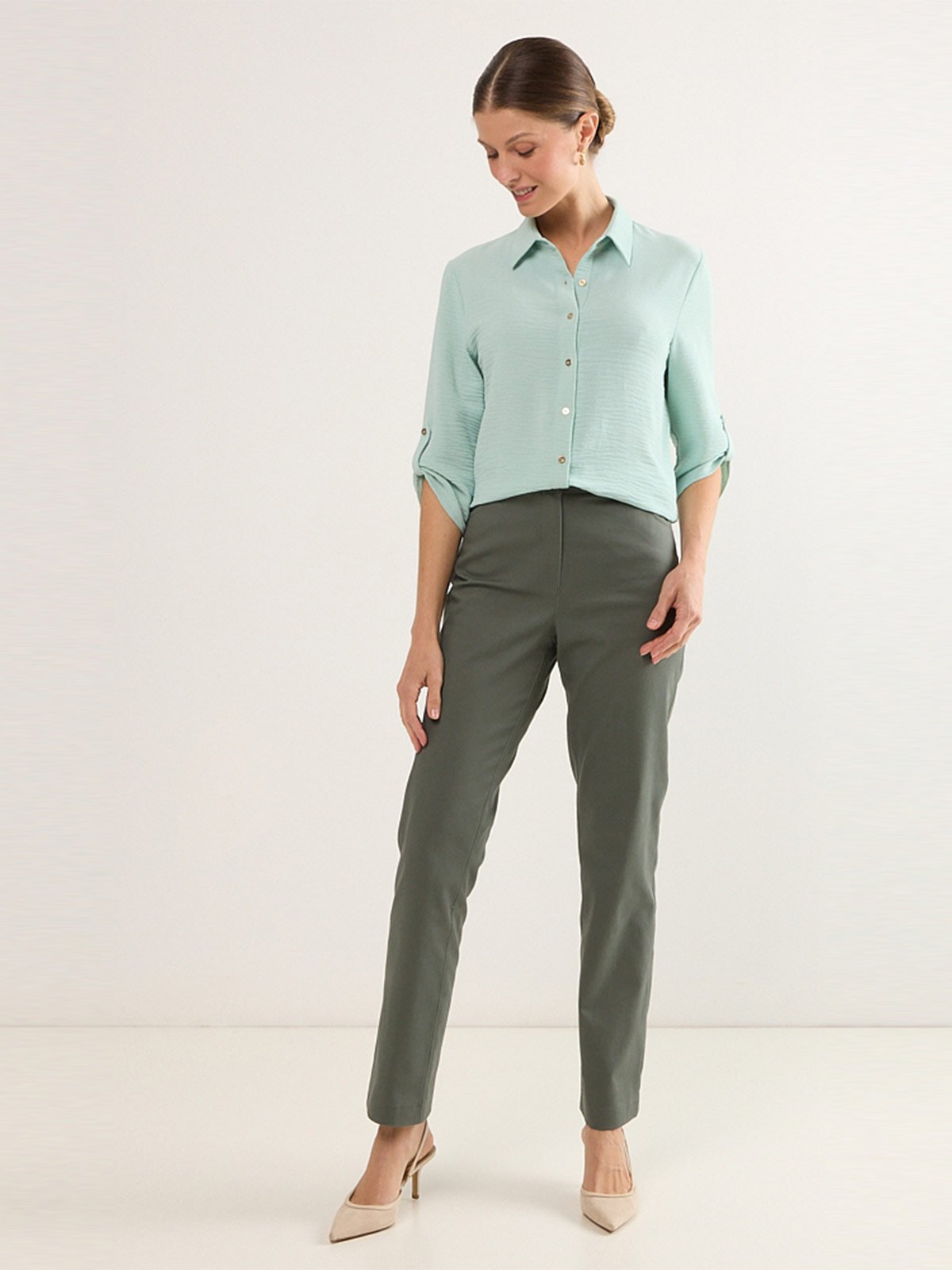 BLUSA MUJER MA GRIFFE TEXTURA CAMISERA MANGA 3/4 - 4
