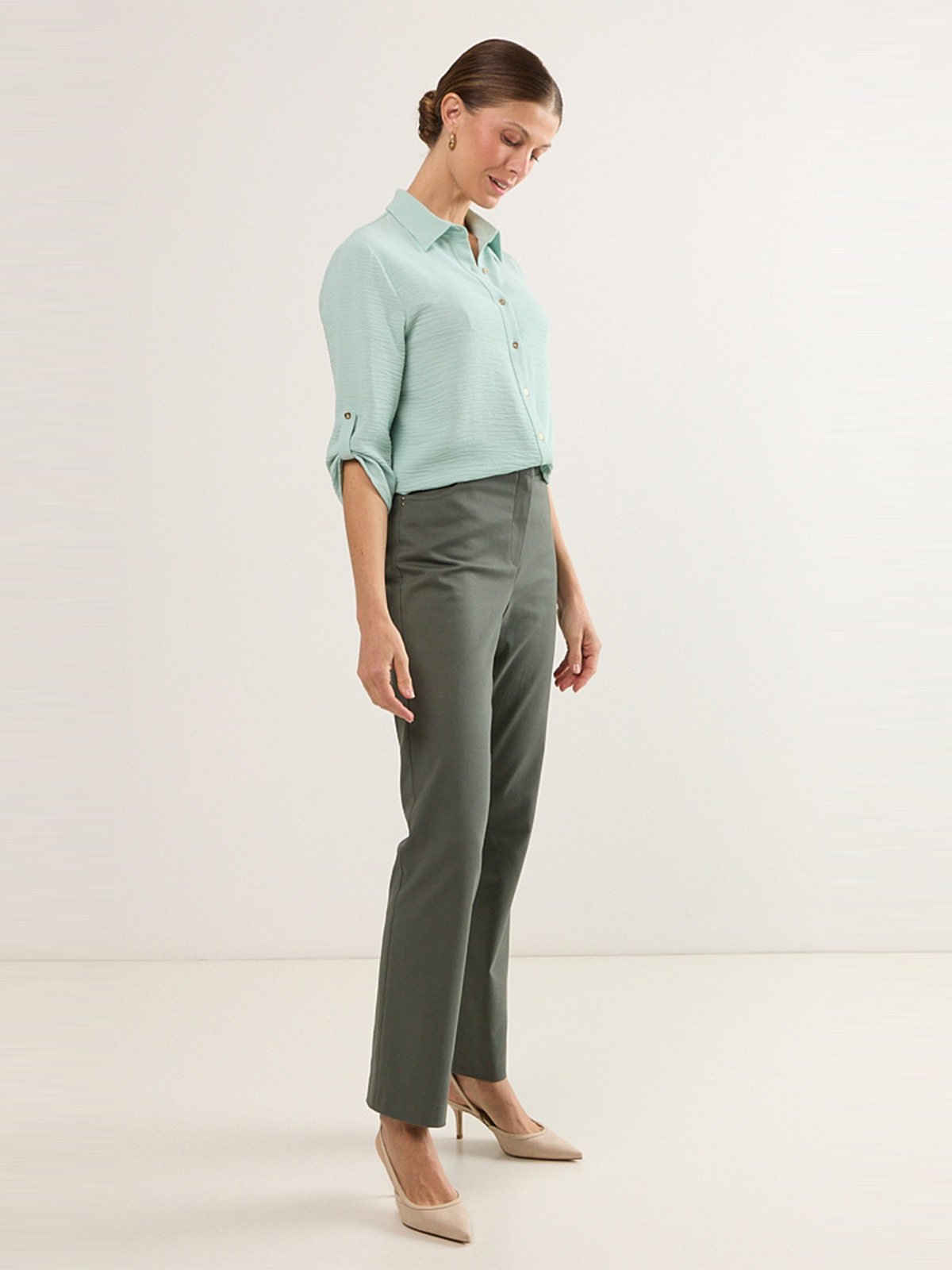 BLUSA MUJER MA GRIFFE TEXTURA CAMISERA MANGA 3/4 - 5