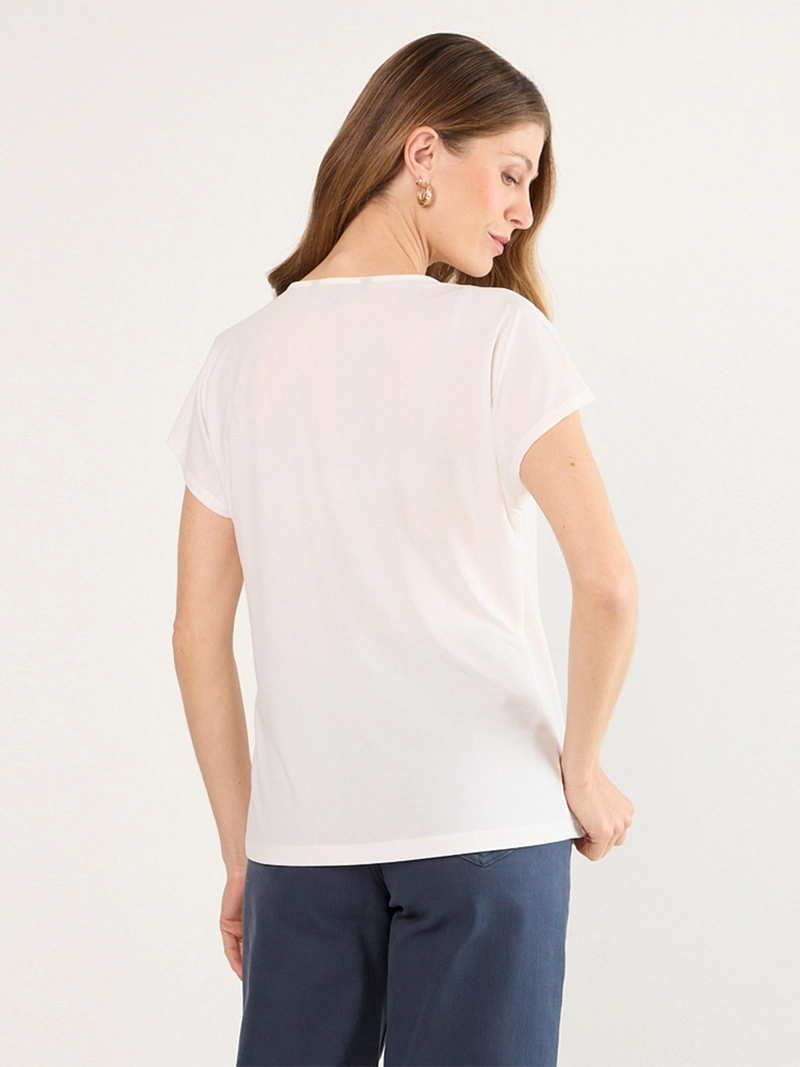 POLERA MUJER MA GRIFFE ESCOTE REDONDO BOTONES - 2