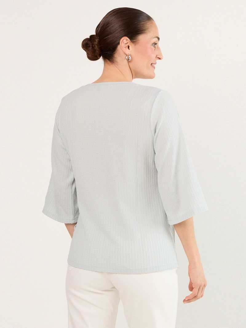 POLERA MUJER MA GRIFFE MANGA 3/4 TEXTURA ARRUGADA - 2