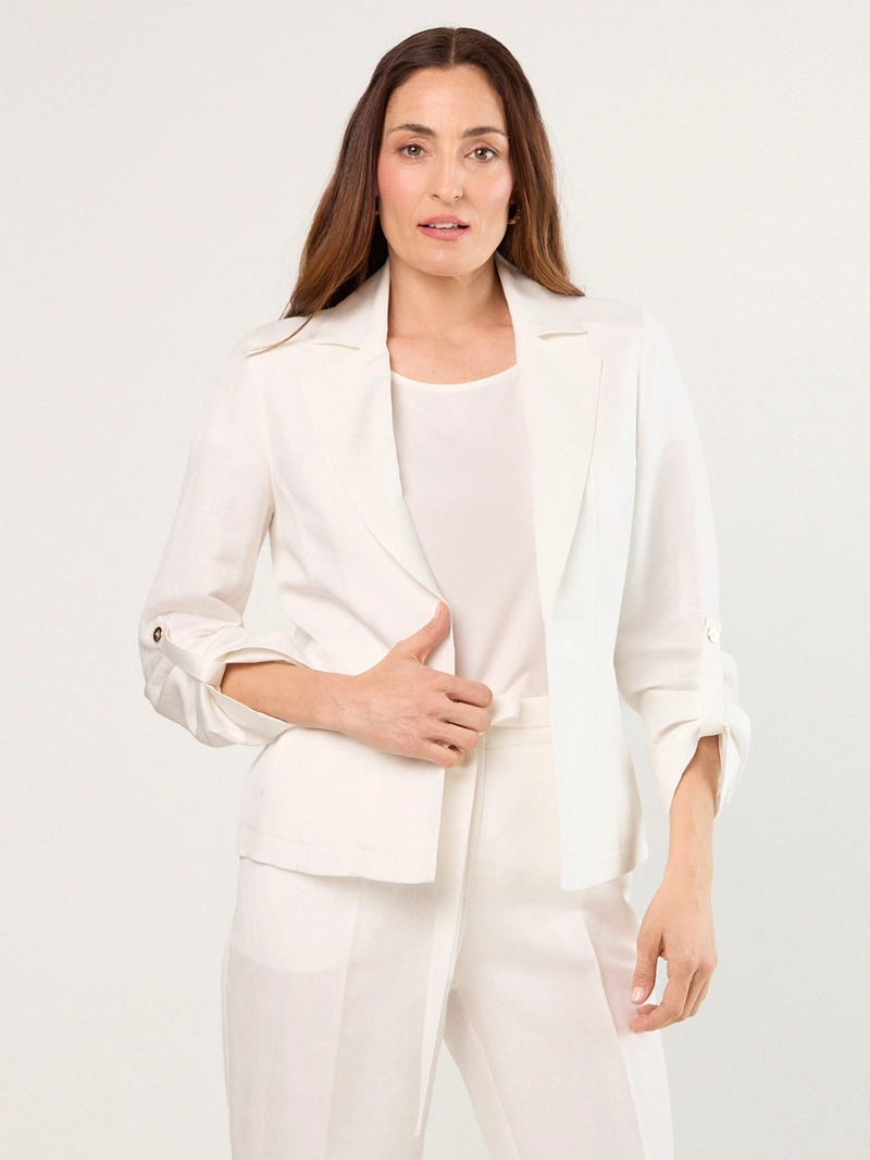 CHAQUETA MUJER MA GRIFFE LINO SOLAPA - 1