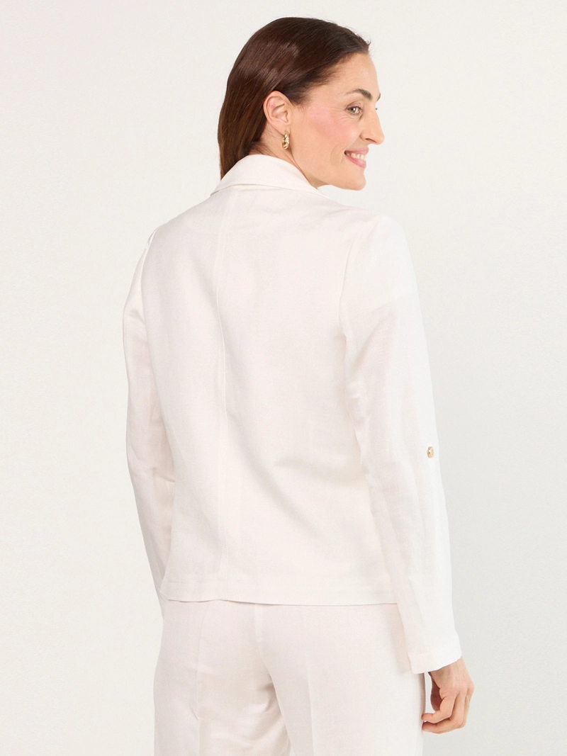 CHAQUETA MUJER MA GRIFFE LINO SOLAPA - 2