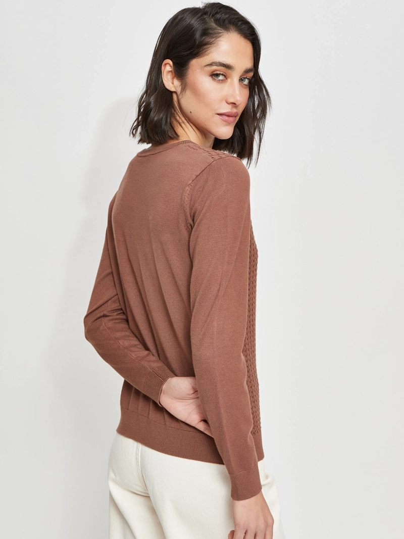 SWEATER MUJER AZIZ MANGA LARGA TRENZADO - 2
