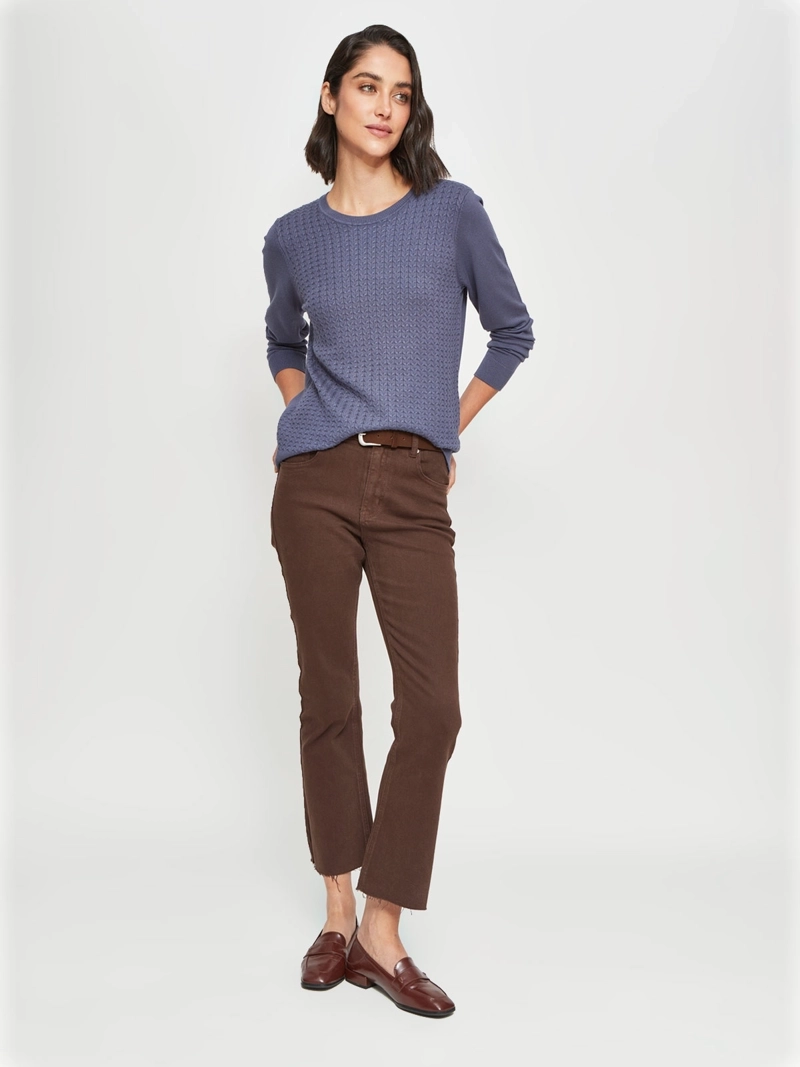 SWEATER MUJER AZIZ MANGA LARGA TRENZADO - 4
