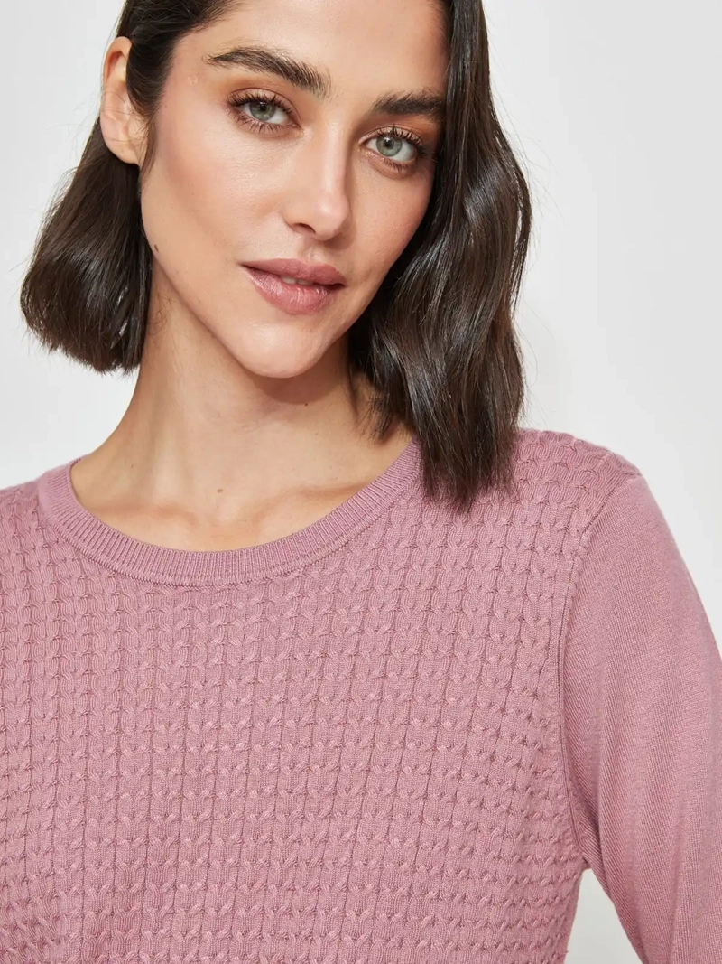 SWEATER MUJER AZIZ MANGA LARGA TRENZADO - 3