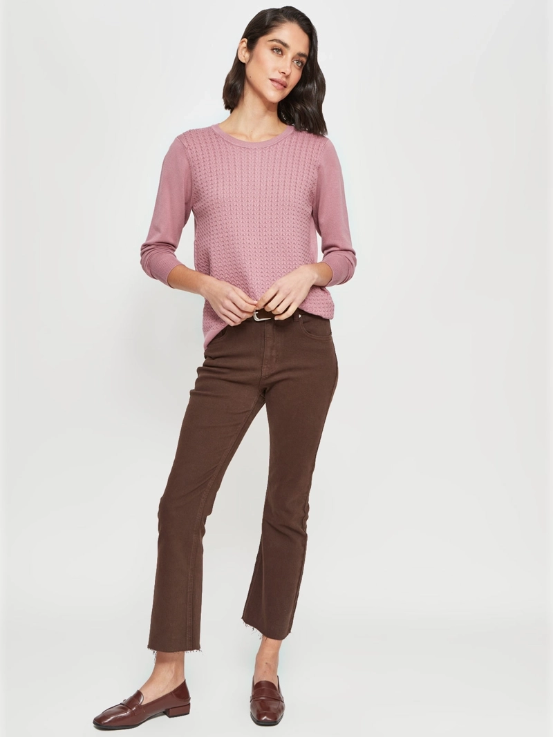 SWEATER MUJER AZIZ MANGA LARGA TRENZADO - 4