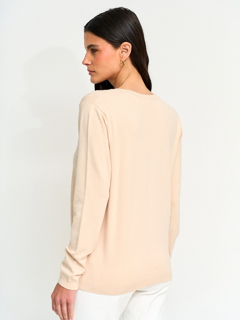 SWEATER MUJER AZIZ MANGA LARGA ABOTONADO - 2