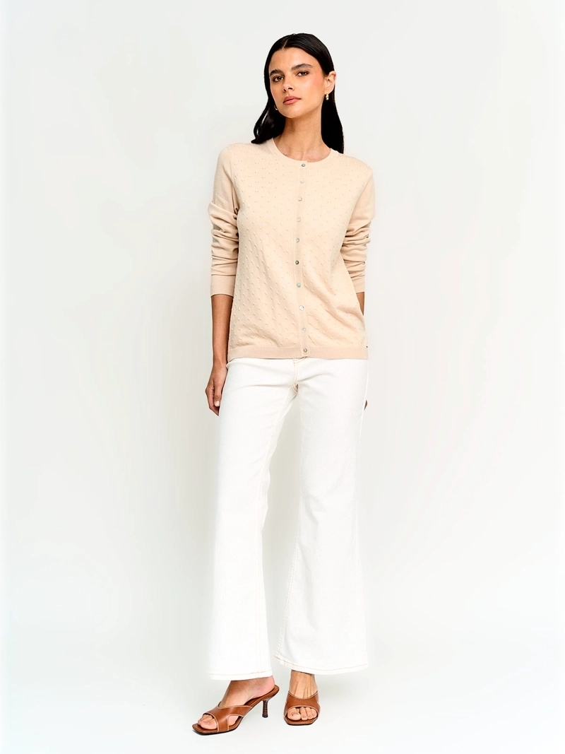 SWEATER MUJER AZIZ MANGA LARGA ABOTONADO - 4