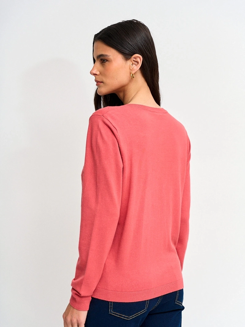 SWEATER MUJER AZIZ MANGA LARGA ABOTONADO - 2