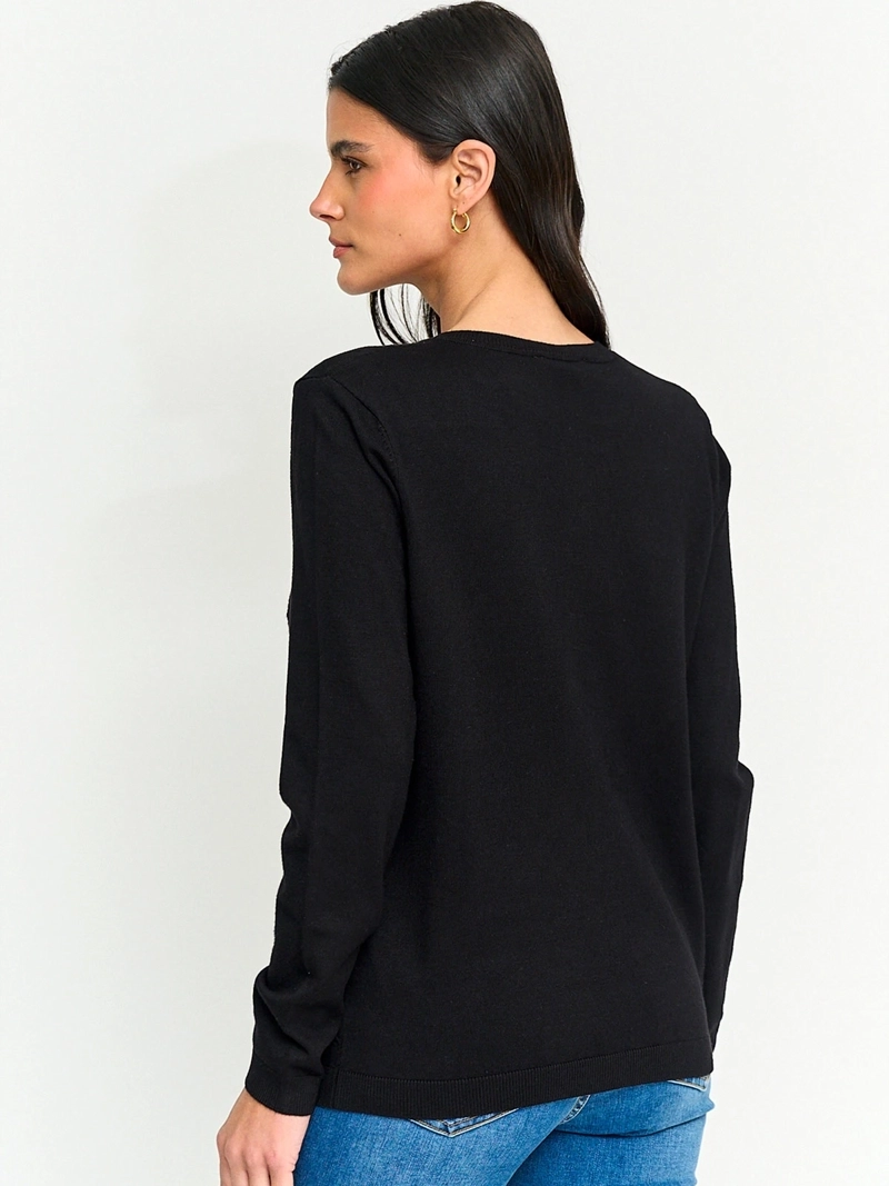 SWEATER MUJER AZIZ MANGA LARGA ABOTONADO - 2