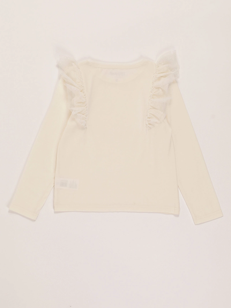POLERA MANGA LARGA ALGODÓN NIÑA HARVEST TULL BRILLOS - 2