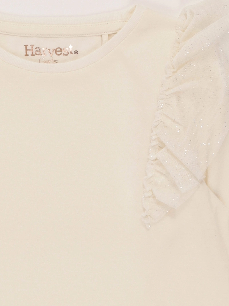 POLERA MANGA LARGA ALGODÓN NIÑA HARVEST TULL BRILLOS - 3