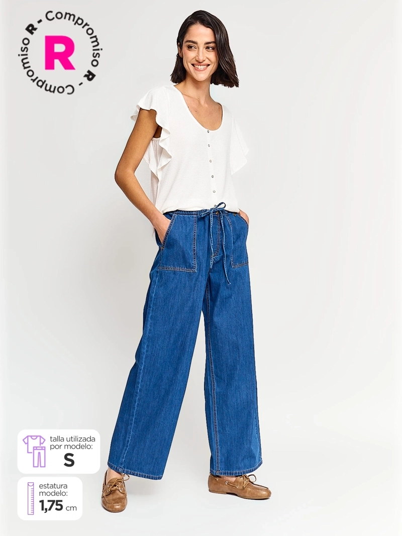 REGATTA JEANS MUJER REGATTA ALGODÓN WIDE LEG FLUIDO
