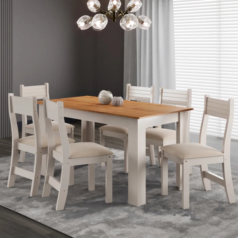 JUEGO DE COMEDOR ALTAVISION VIOLET 6S BLANCO - 6