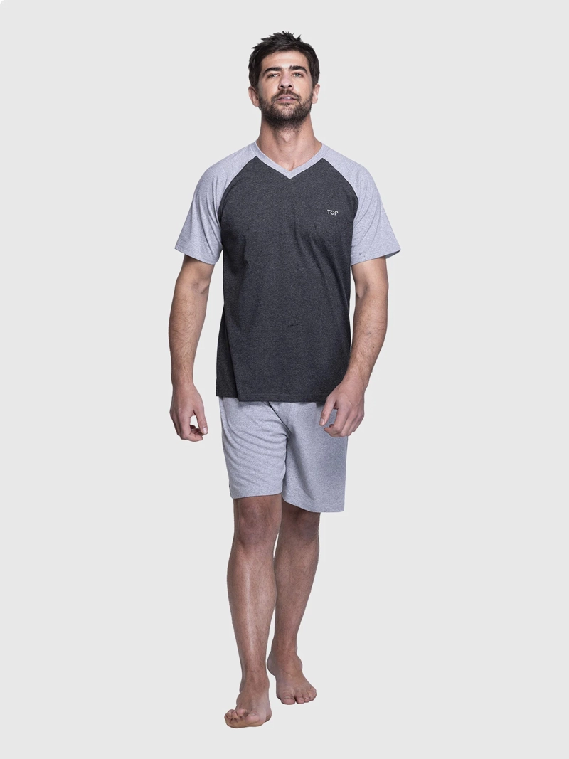 PIJAMA HOMBRE TOP ALGODÓN CORTO - 2