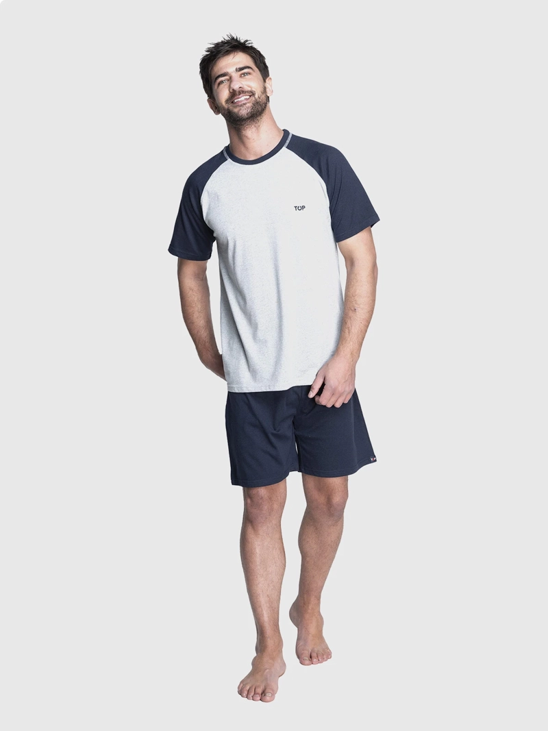 PIJAMA HOMBRE TOP ALGODÓN CORTO - 2