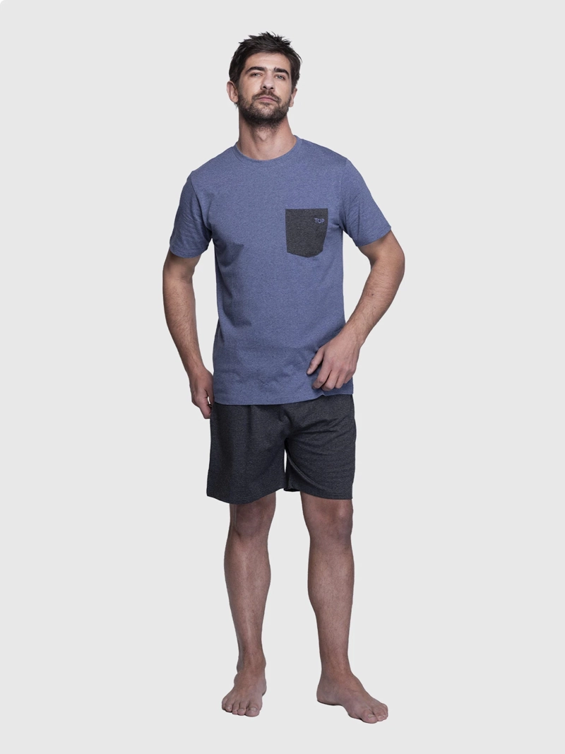 PIJAMA HOMBRE TOP ALGODÓN CORTO - 2