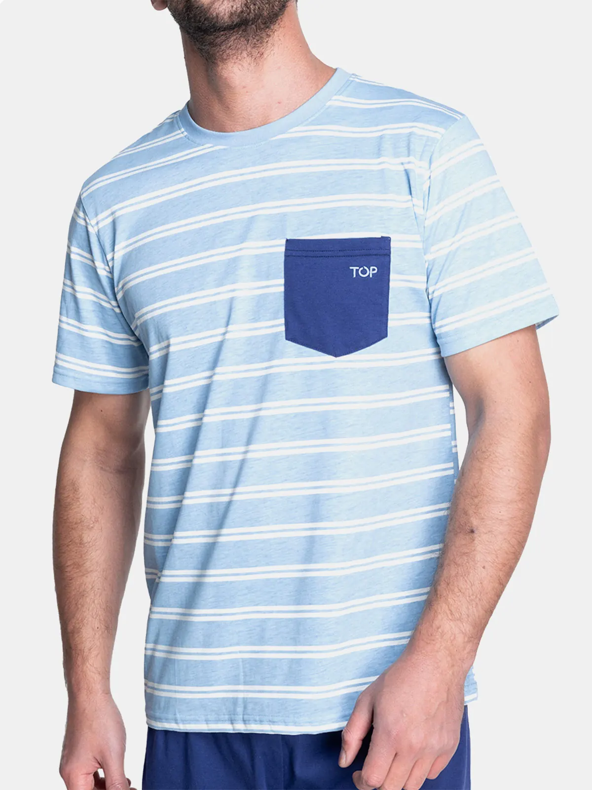 PIJAMA HOMBRE TOP ALGODÓN CORTO - 1