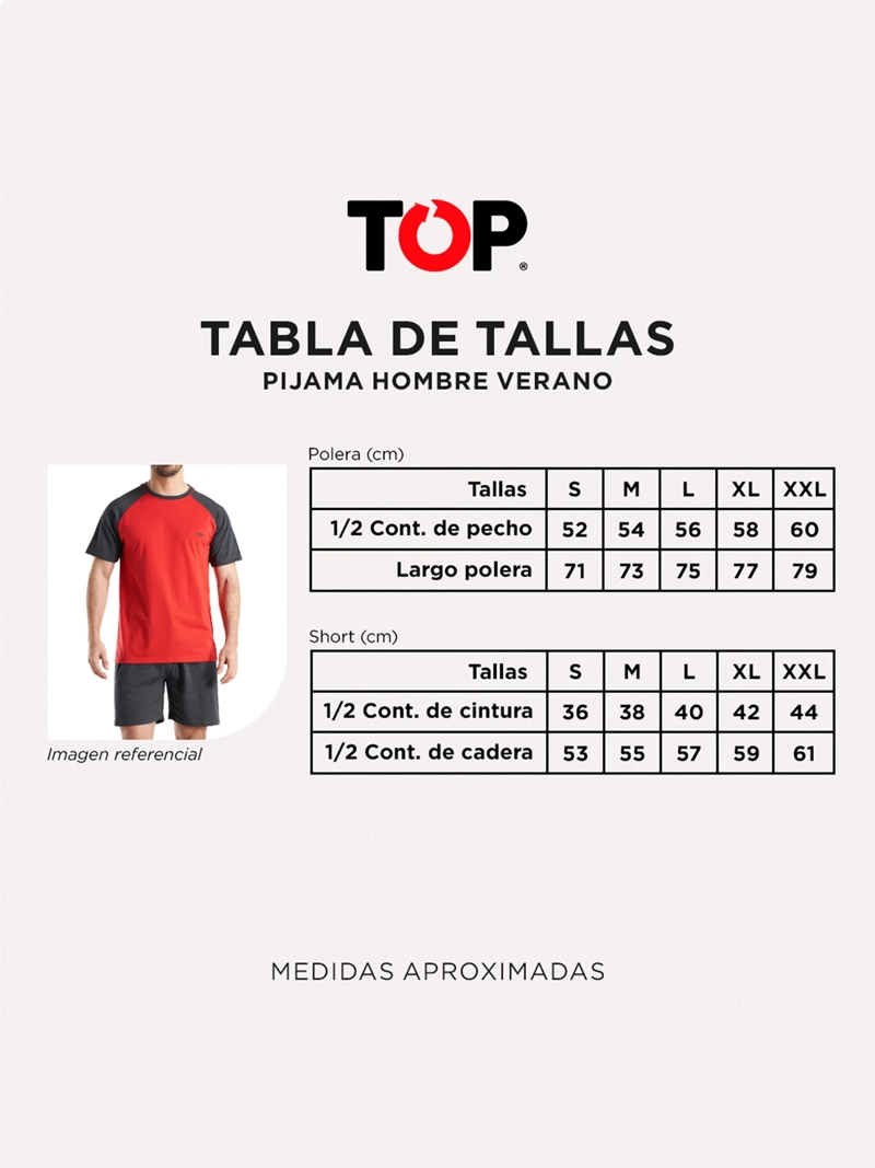 PIJAMA HOMBRE TOP ALGODÓN CORTO - 4