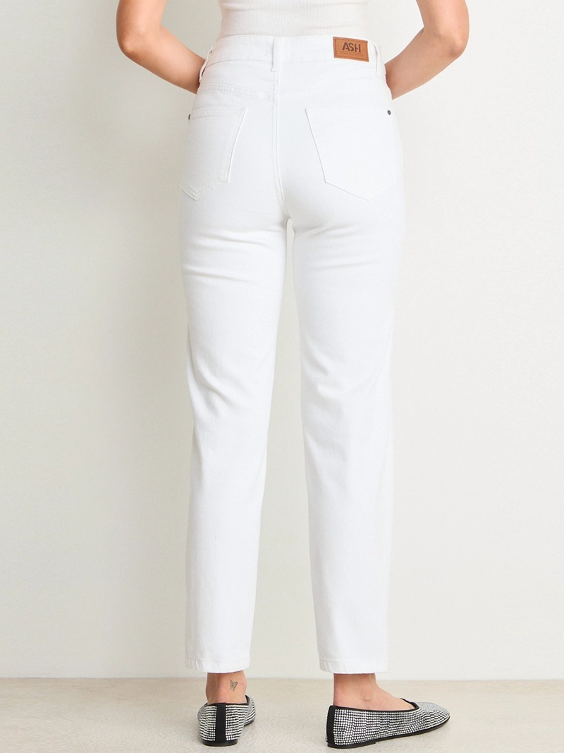 JEANS MUJER ASH STRAIGHT ALGODÓN CORTES VERTICALES - 2