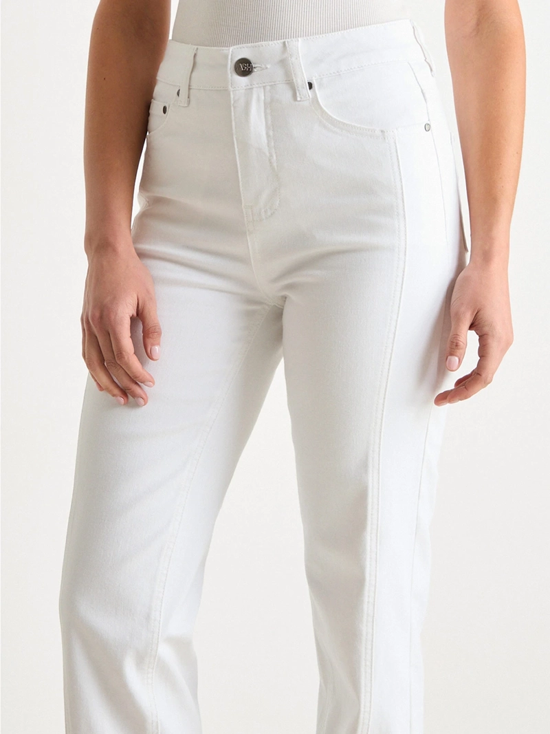 JEANS MUJER ASH STRAIGHT ALGODÓN CORTES VERTICALES - 3
