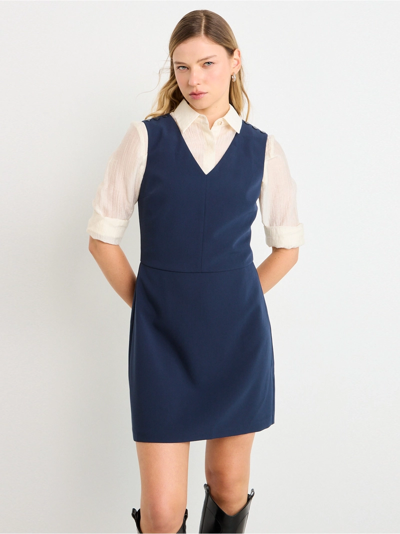 VESTIDO MUJER ASH CORTO JUMPER BOTONES - 1