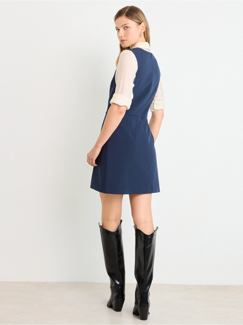 VESTIDO MUJER ASH CORTO JUMPER BOTONES - 5