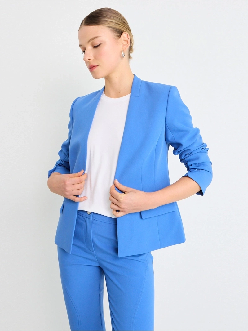 BLAZER MUJER ASH MANGA LARGA SIN SOLAPA - 1