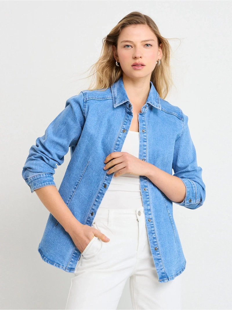 BLUSA MUJER ASH ALGODÓN DENIM - 1