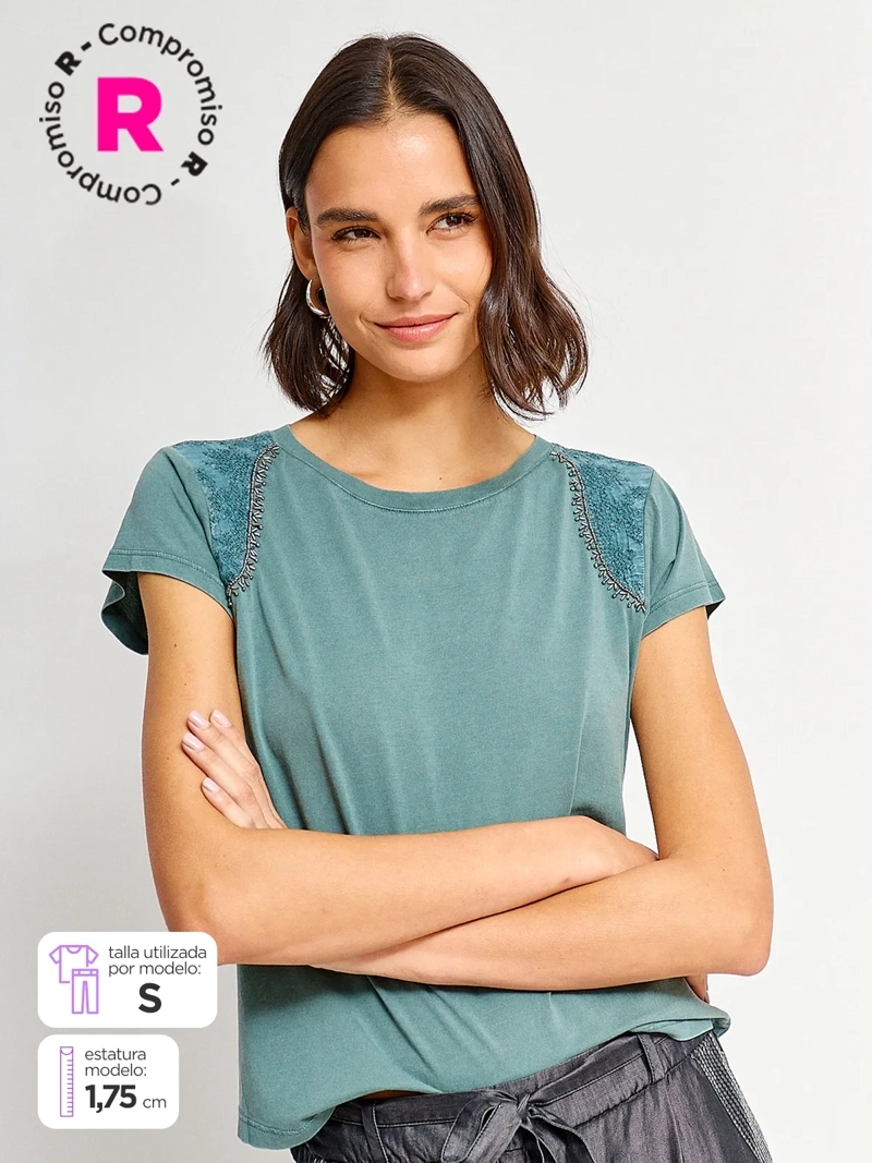 POLERA MUJER TATIENNE ALGODÓN MANGA CORTA - 1