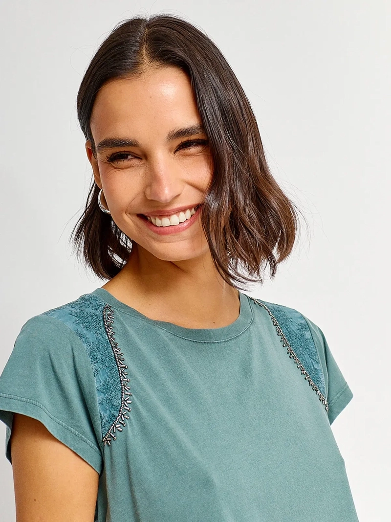 POLERA MUJER TATIENNE ALGODÓN MANGA CORTA - 3