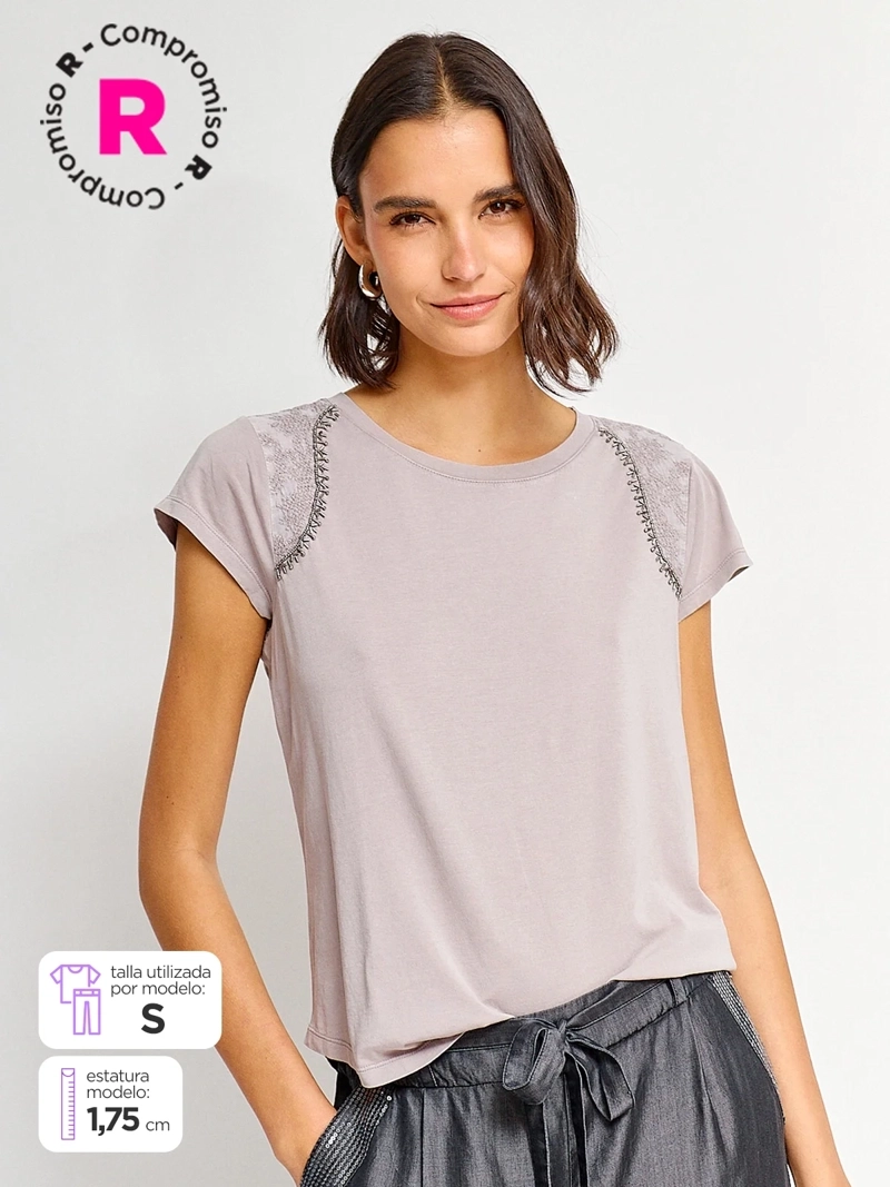POLERA MUJER TATIENNE ALGODÓN MANGA CORTA - 1