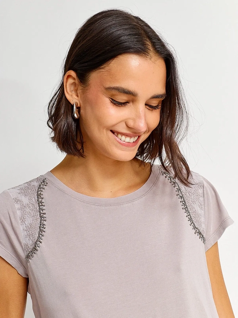 POLERA MUJER TATIENNE ALGODÓN MANGA CORTA - 3