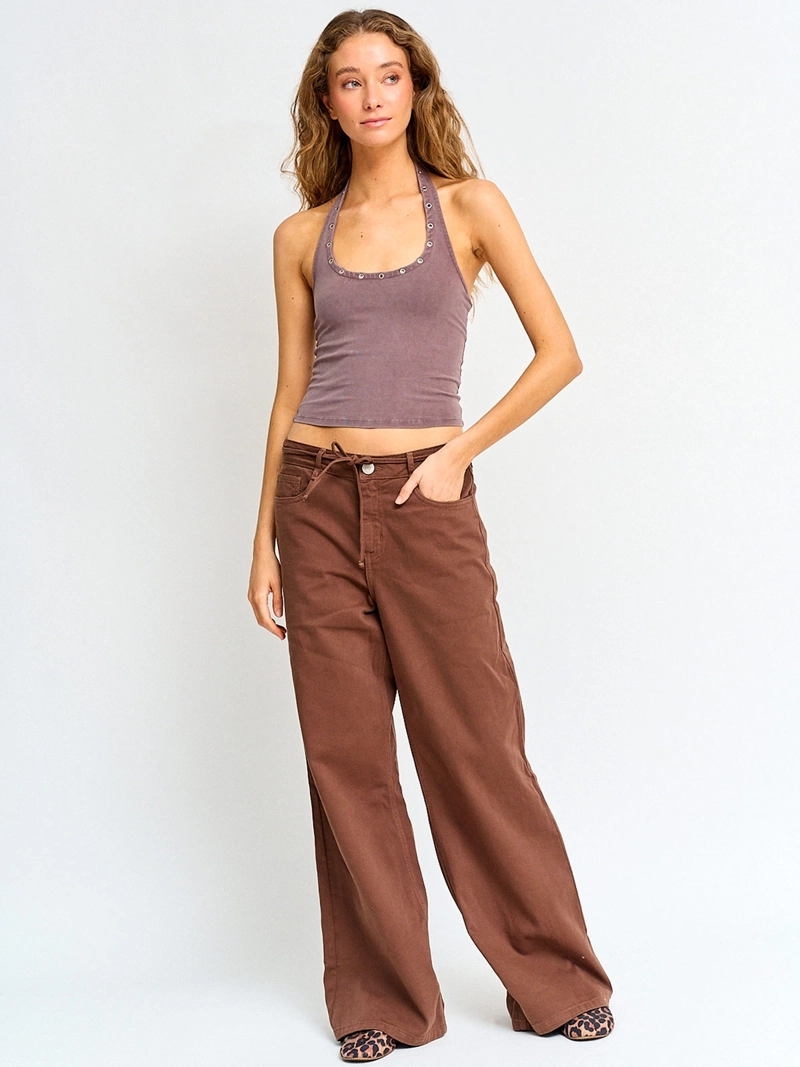 POLERA MUJER INDEX ALGODÓN SIN MANGAS HALTER TACHAS - 4