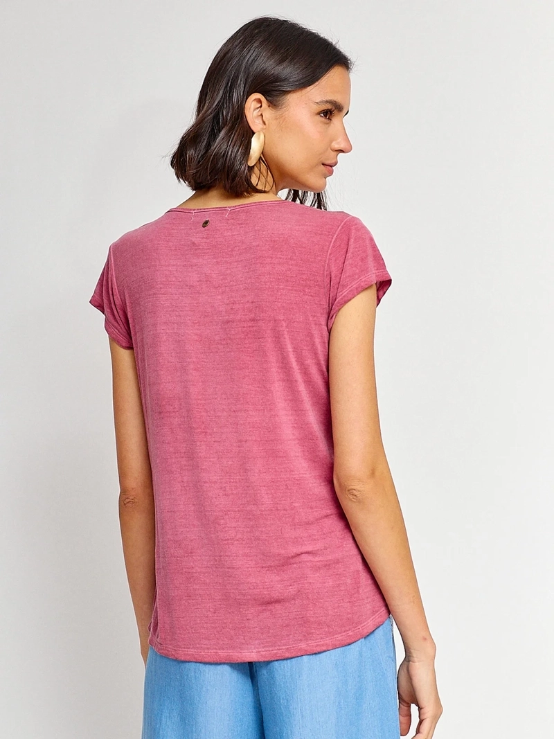 POLERA MUJER TATIENNE MANGA CORTA BORDADA - 2
