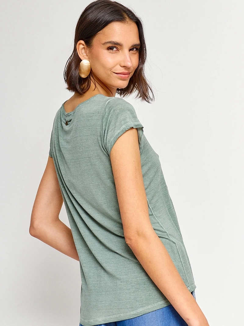POLERA MUJER TATIENNE MANGA CORTA BORDADA - 2