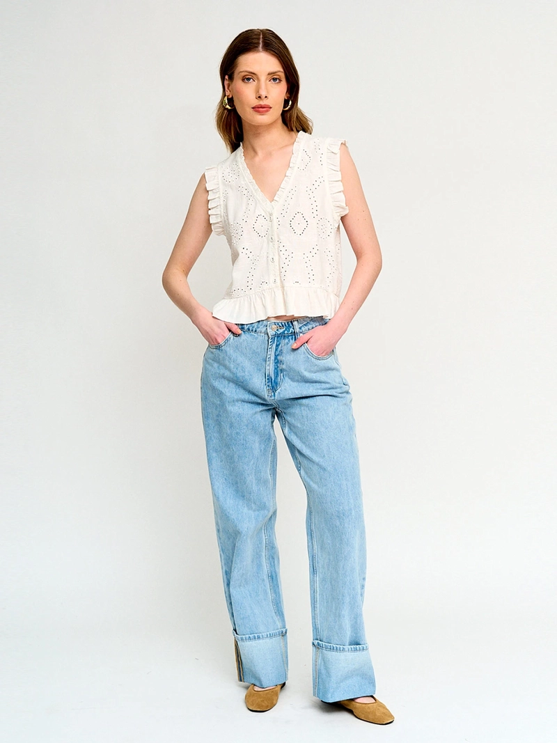 BLUSA MUJER MARQUIS ESCOTE EN V BORDADOS - 4