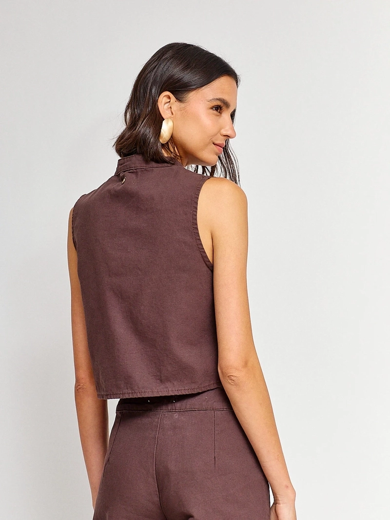 BLUSA MUJER TATIENNE ALGODÓN SIN MANGAS BRODERIE - 2