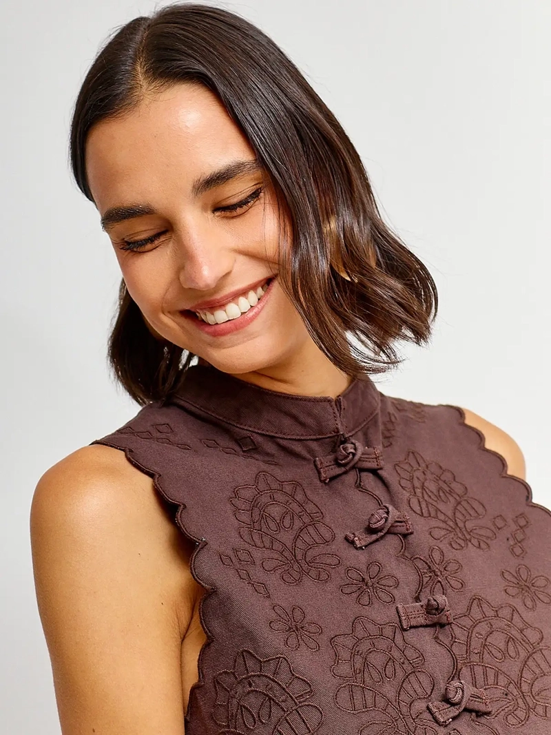 BLUSA MUJER TATIENNE ALGODÓN SIN MANGAS BRODERIE - 3