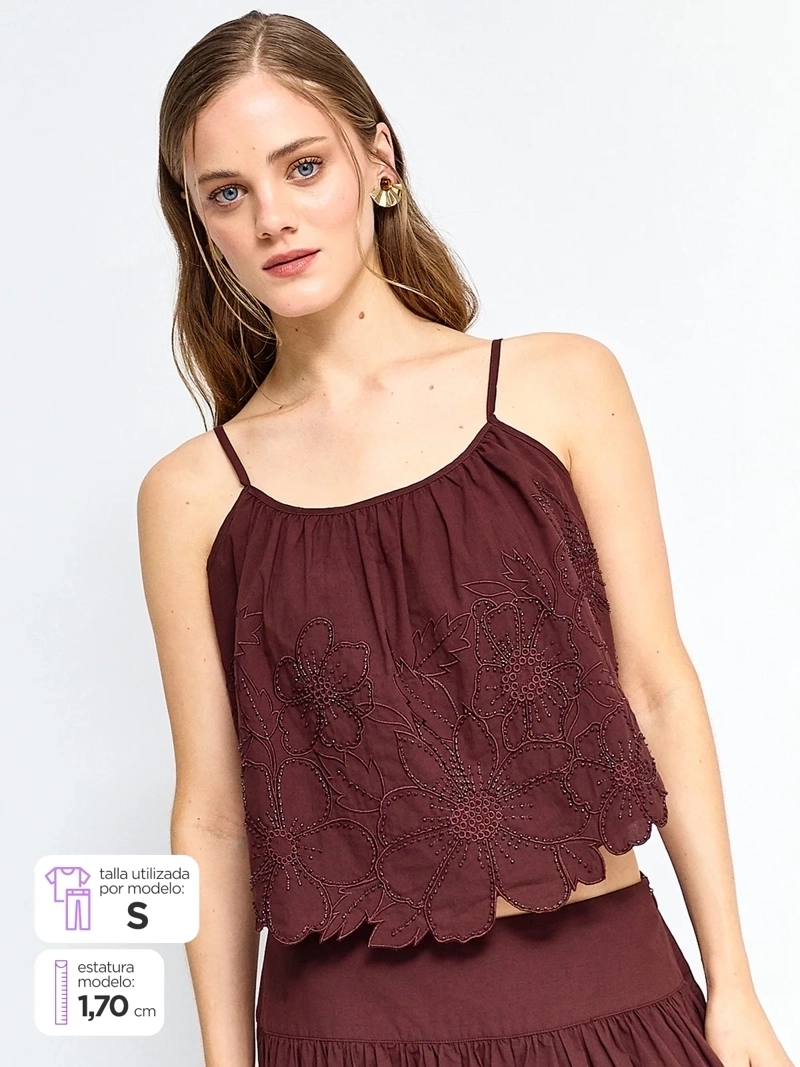 BLUSA MUJER MARQUIS ALGODÓN PABILO BORDADA - 1
