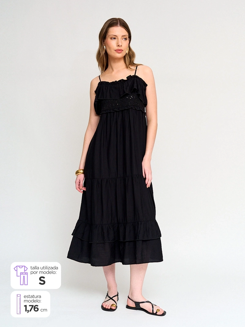 VESTIDO MUJER MARQUIS BOHO VUELOS ESCOTE - 1