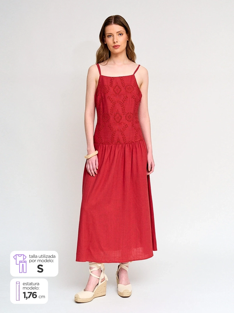VESTIDO MUJER MARQUIS TALLE LARGO RECOGIDO - 1