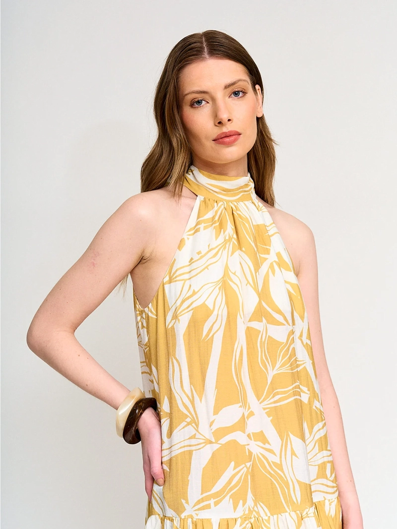 VESTIDO MUJER MARQUIS MAXI HALTER LAZO CUELLO - 4