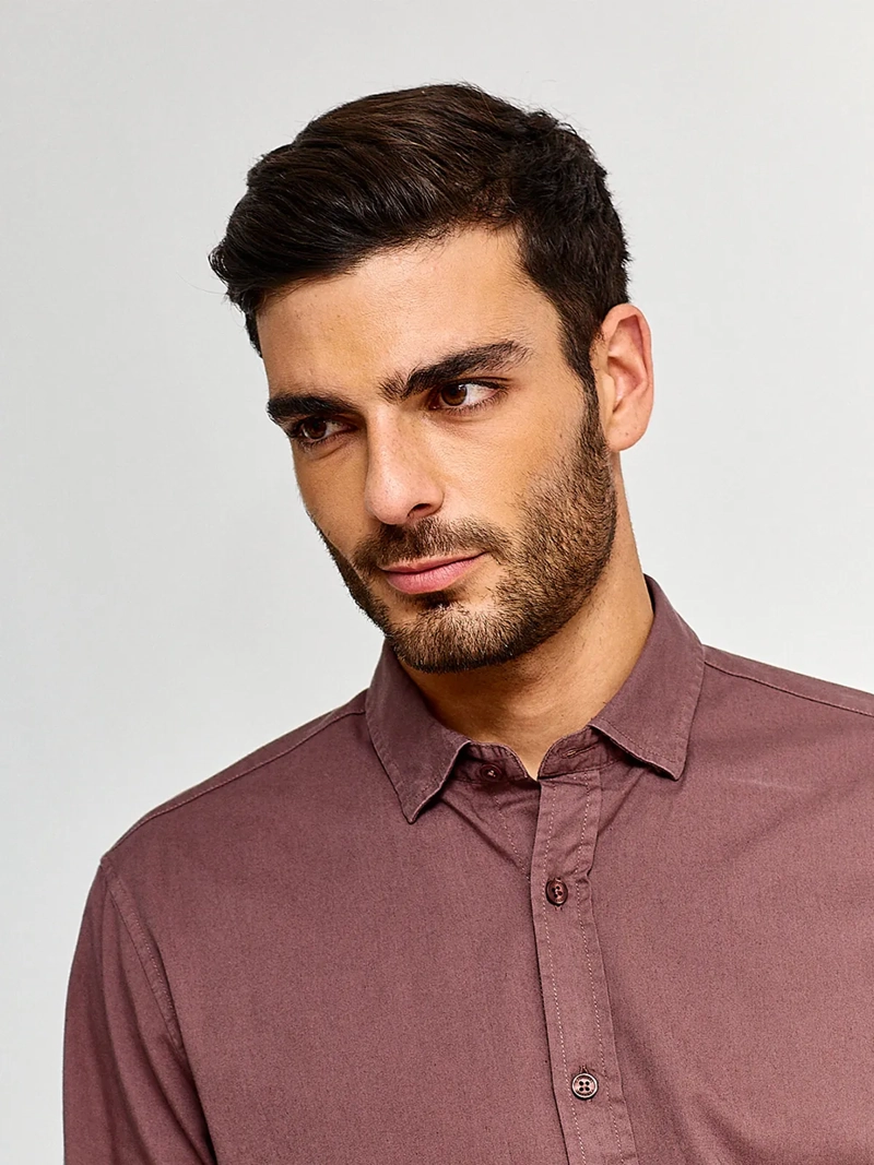 CAMISA HOMBRE CACHAREL ALGODÓN MANGA LARGA LAVADA - 3