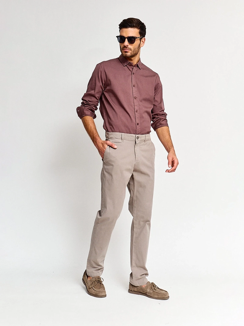 CAMISA HOMBRE CACHAREL ALGODÓN MANGA LARGA LAVADA - 4
