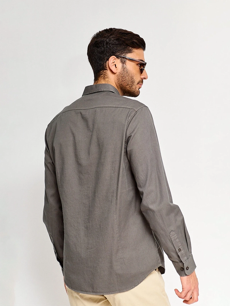 CAMISA HOMBRE CACHAREL ALGODÓN MANGA LARGA LAVADA - 2
