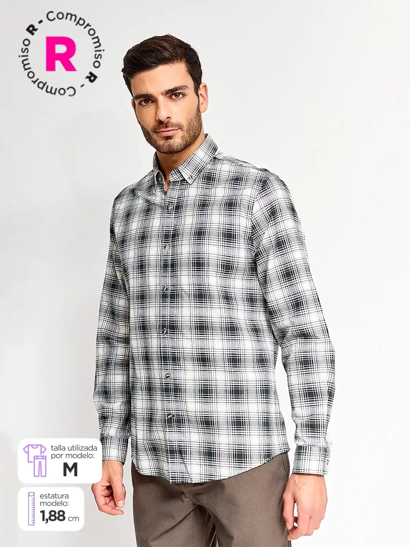 CAMISA HOMBRE REGATTA ALGODÓN MANGA LARGA - 1