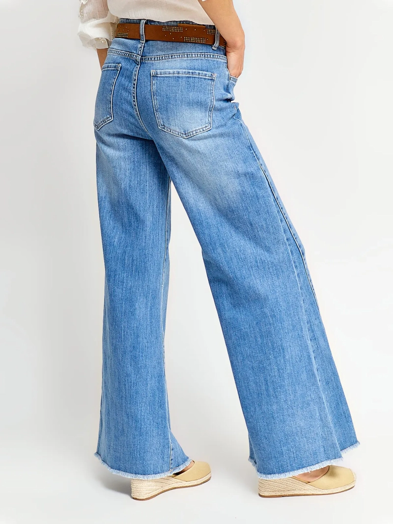JEANS MUJER TATIENNE ALGODÓN RECTO CINTURÓN - 3